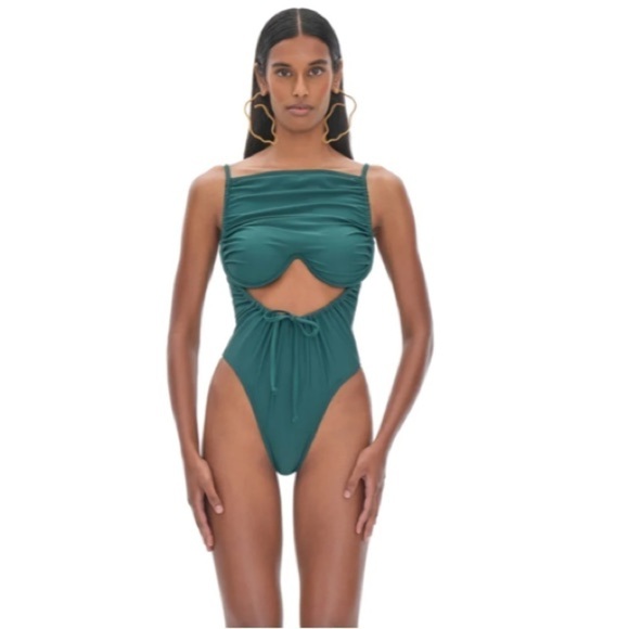 Andrea Iyamah NWT Swimsuit Women's Tiaca One Piece Swimsuit in Forest Green XS - Picture 6 of 7